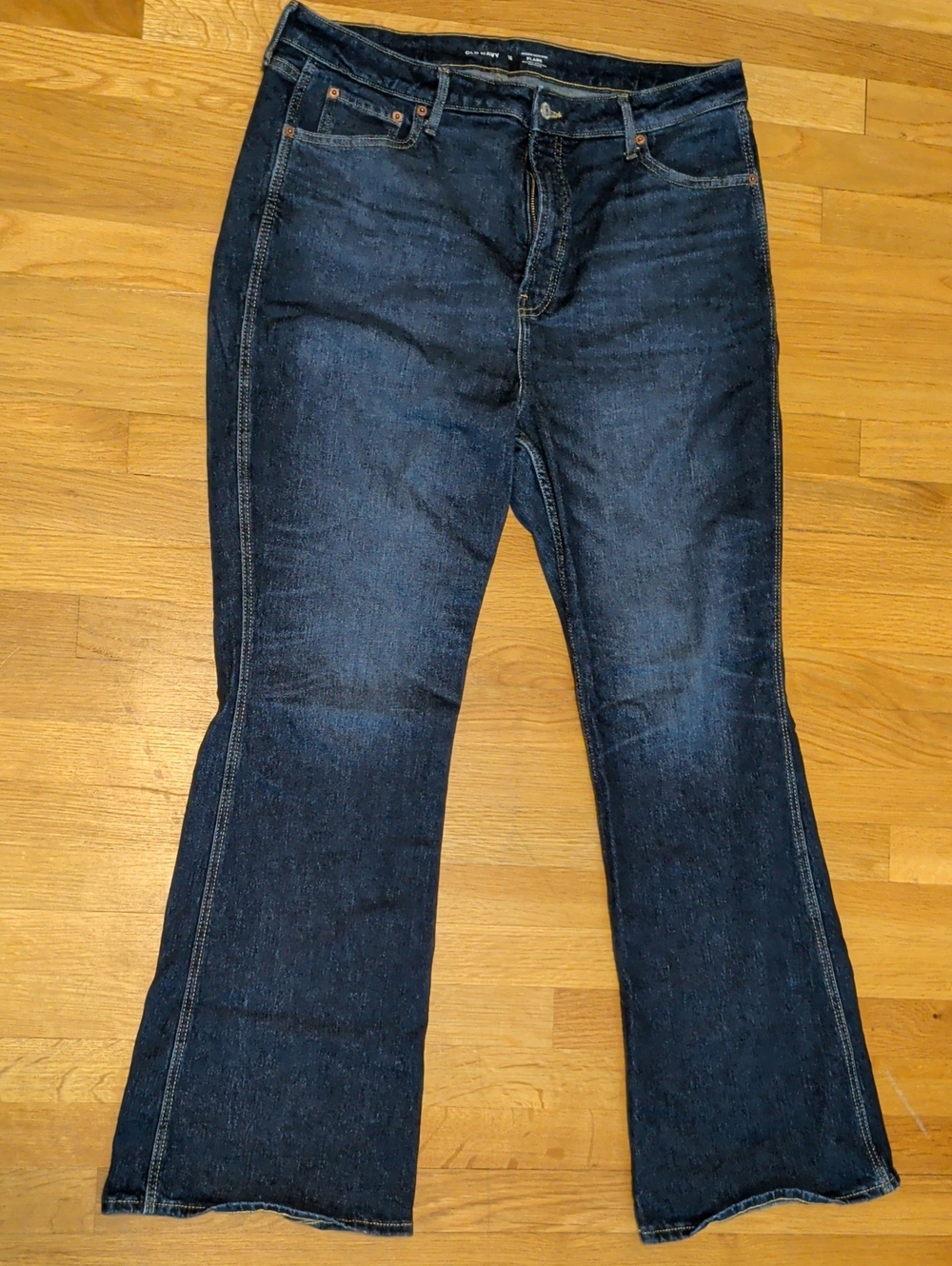 Old Navy Dark Indigo Flared Wide-Leg Jeans